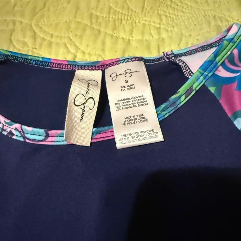 Jessica Simpson Navy and Multicolor Rash Guard - Picture 7 of 8